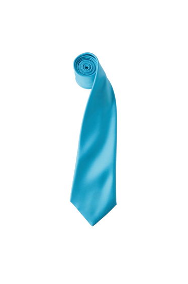 Premier Mens Plain Satin Tie (Narrow Blade) - Turquoise