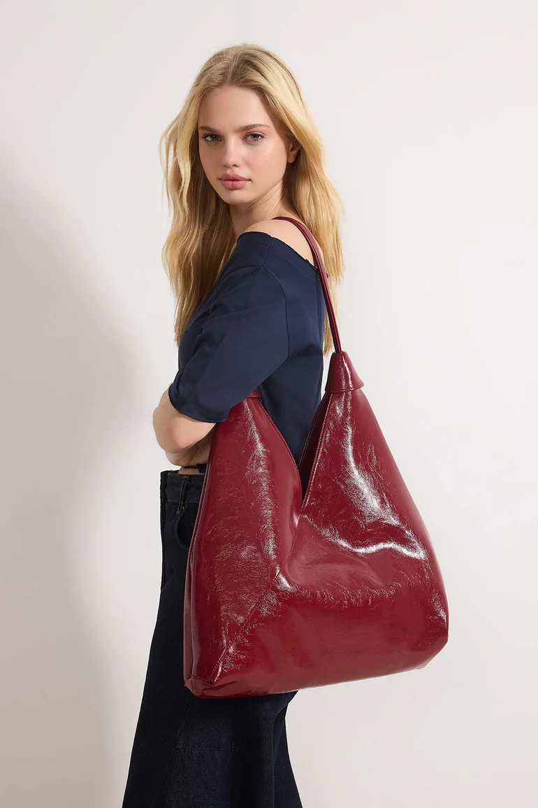 Burgundy Maxi Size Women's Shoulder Bag