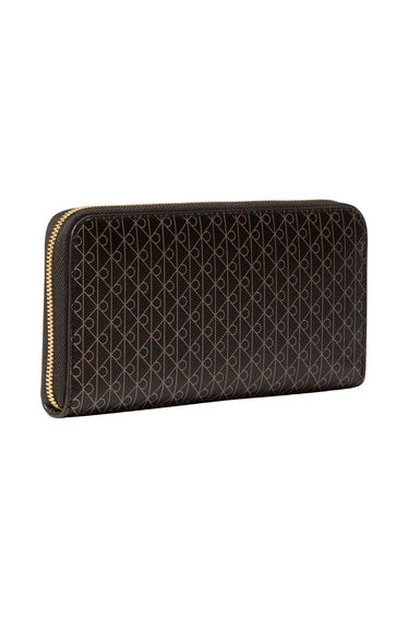 Emblem Aop Long Zip Around Purseblack Aop