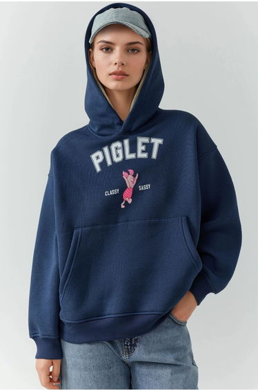 Oversized Printed Hooded Sweatshirt