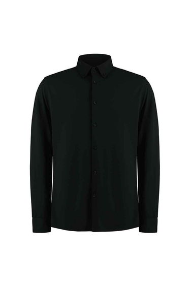 Kustom Kit Mens Pique Formal Shirt - Black