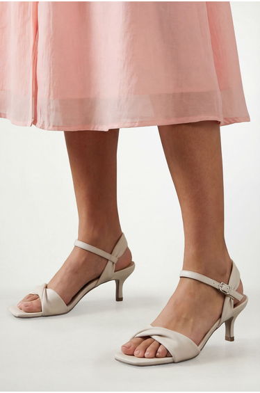 Sonny Twist Front Kitten Heeled Sandals