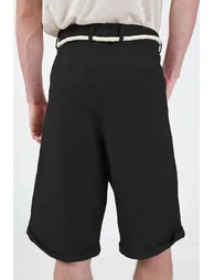GIESTO Wide Leg Mid Waist Shorts with Tie Detail - 2