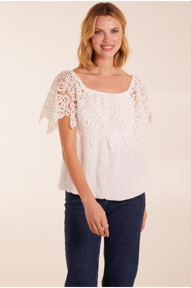Crochet Lace Puff Ball Top