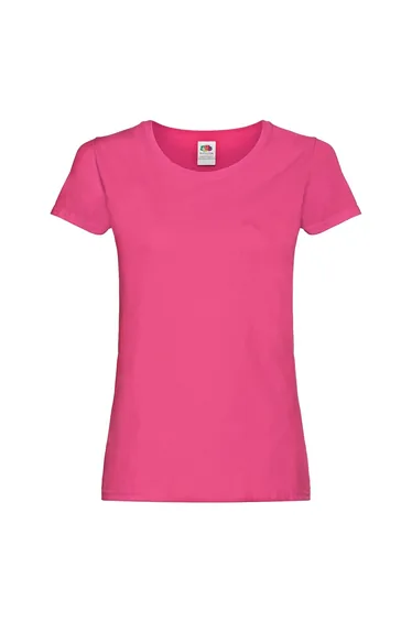 Fruit Of The Loom Womens/Ladies Short Sleeve Lady-Fit Original T-Shirt - Fuchsia