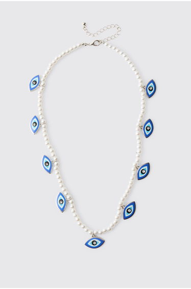 Evil Eye Chain Necklace - silver