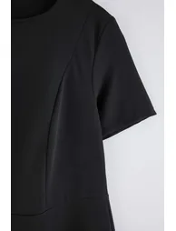 Black Woven Plus Size Dress - 4