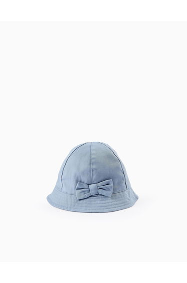 Twill Hat with Bow for Babies and Girls, Blue