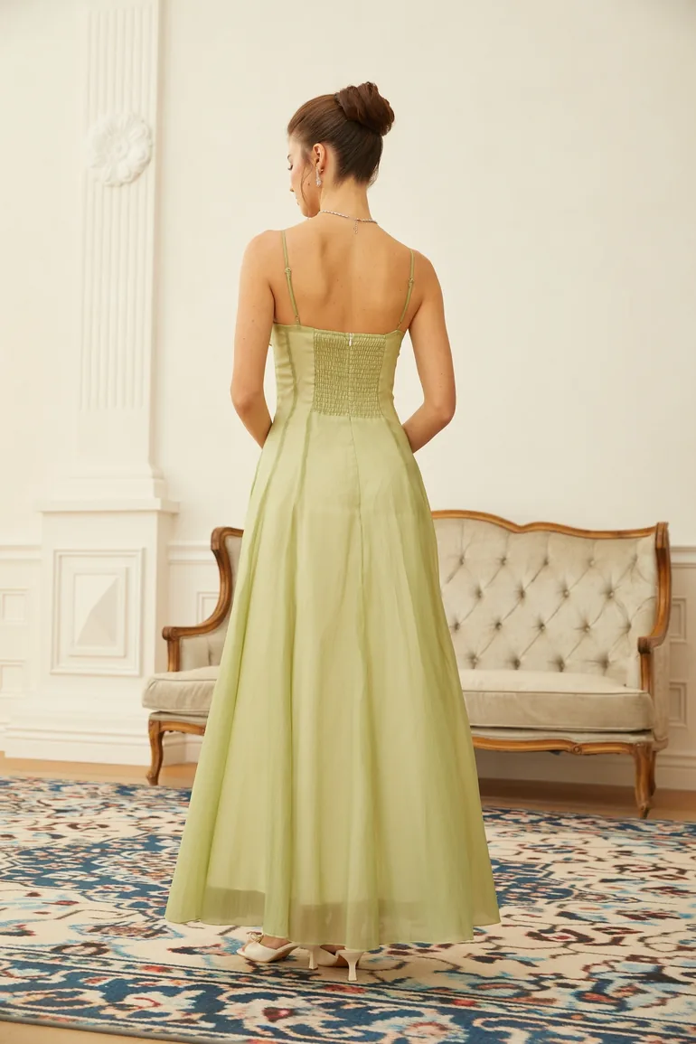 Seraphina Ruffled Shirred Tulle Maxi Dress Miss Rosier : Evening Dresses :  VogaCloset Oman