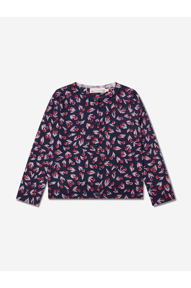 Girls Tyra Wool Cardigan in Navy