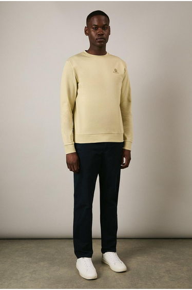 Small Logo Crewneck Plain Sweat Beige