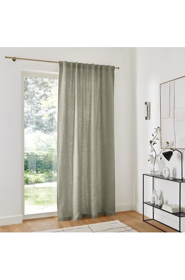 Elba Linen Light-Filtering Curtain with Pencil Pleat Or Wave