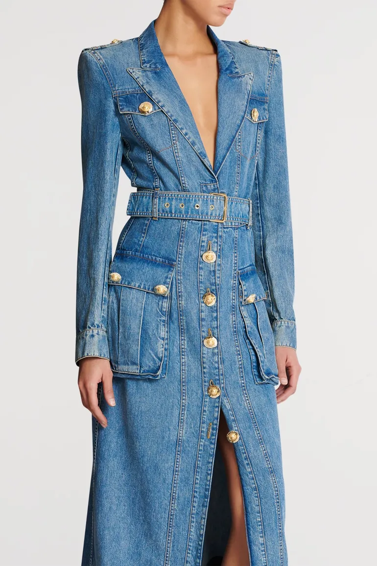 Tyra Blue Faded Denim Dress - 5