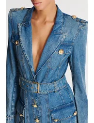 Tyra Blue Faded Denim Dress - 6