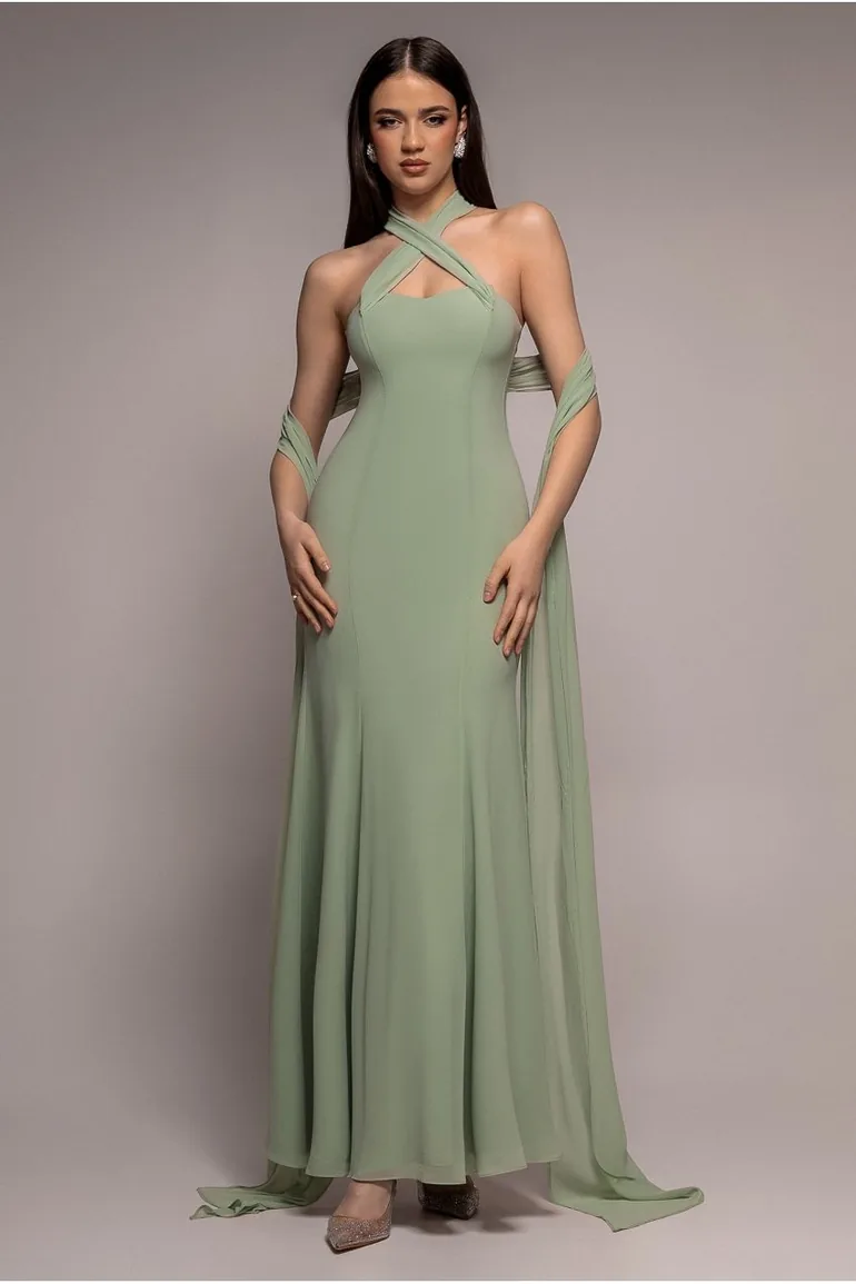 chiffon multiway dress Multiway Bridesmaid Multiway Strap Dress Multiway Straps Light Blue Chiffon Bridesmaid Dress Promfy