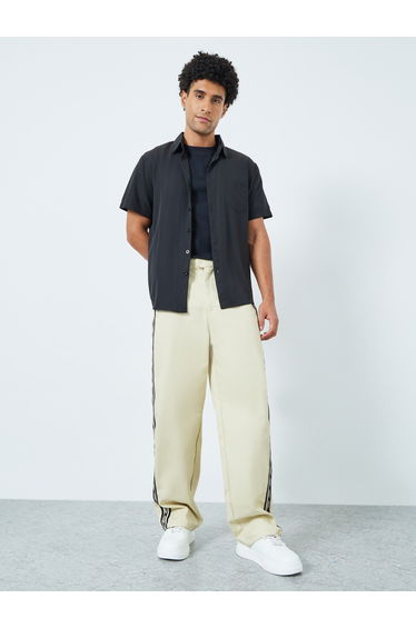Men Taping Detail Baggy Trousers