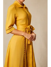 Angelina Lace Embroidered Long Sleeve Maxi Dress - 7