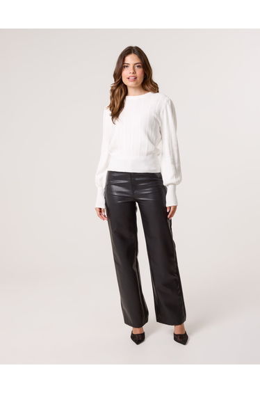 Puff Sleeve Textured Jumper