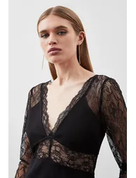 Petite Lace And Ponte Jersey Maxi Dress - 1