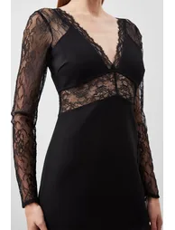 Petite Lace And Ponte Jersey Maxi Dress - 2
