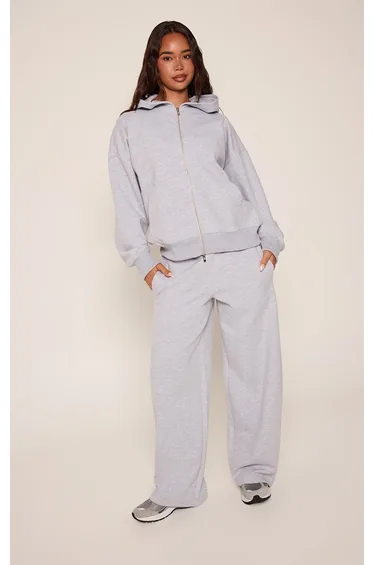 بنطلون رياضي بأرجل عريضة - رمادي