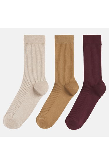 Pack of 3 Pairs of Ribbed Socks