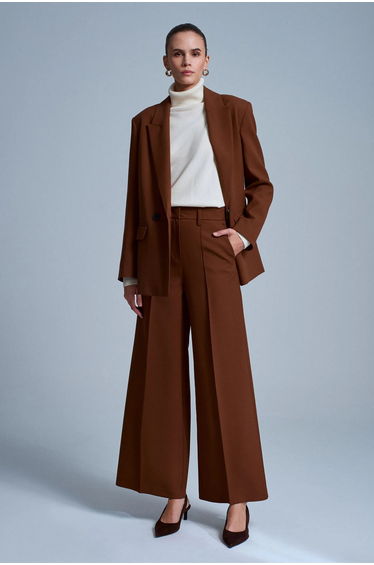 Dilvin Wide-Leg Crepe Trousers