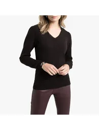 Fine Knit V-Neck Jumper/Sweater - 1