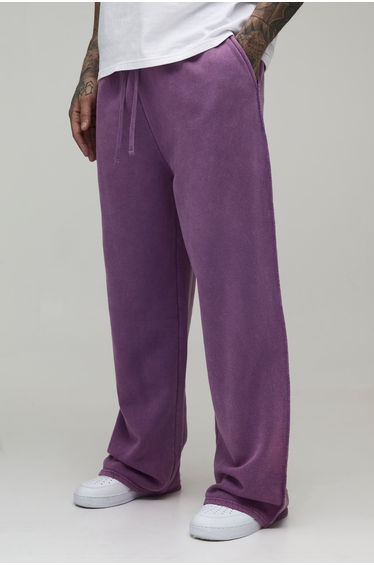 Tall Wide Fit Drop Crotch Washed Jogger - purple