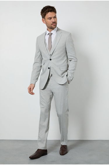 Pale Grey Tailored Fit Suit Jacket