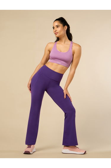 Women Purple Performance Flare Pants