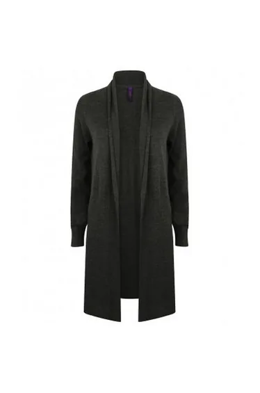 Henbury Womens/Ladies Long Line Open Cardigan - Navy