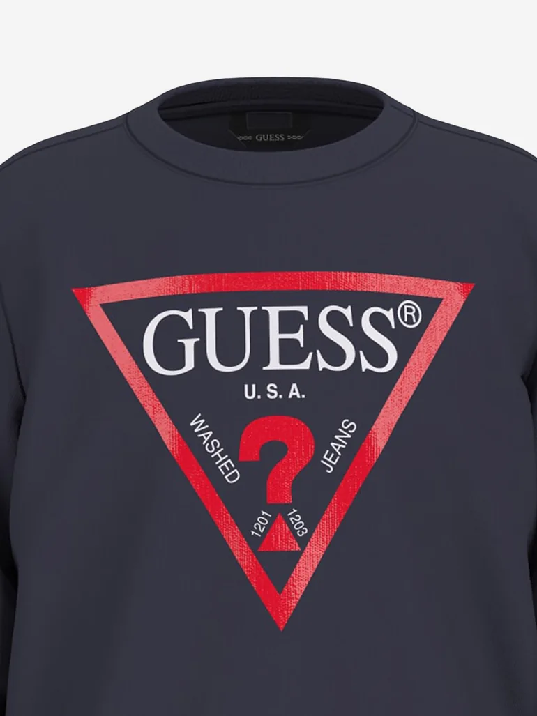Boys Logo Print Sweatshirt in Navy - 2