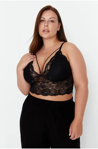 Plus Size Bra - Black - Plain