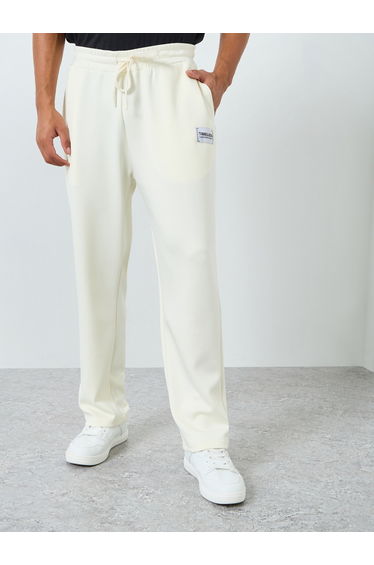 Men Cream Relaxed Fit Joggers