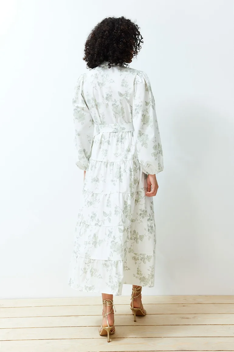 Ecru Unlined Floral Woven - 5