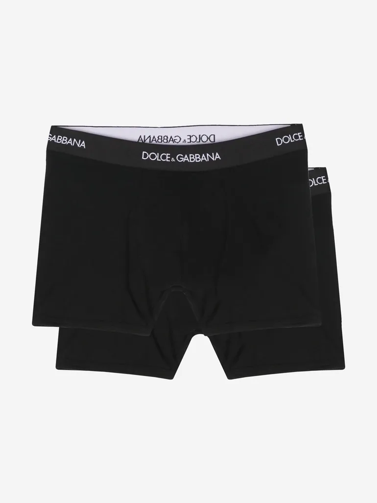 Boys 2 Pack Boxer Shorts Set in Black