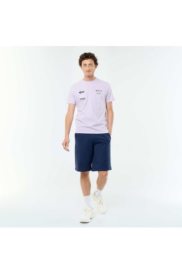 Short-sleeved graphic print T-shirt PURPLE
