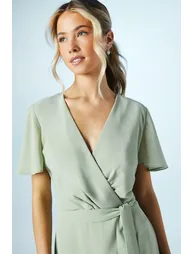 Teen Georgette Waterfall Wrap Dress - 2