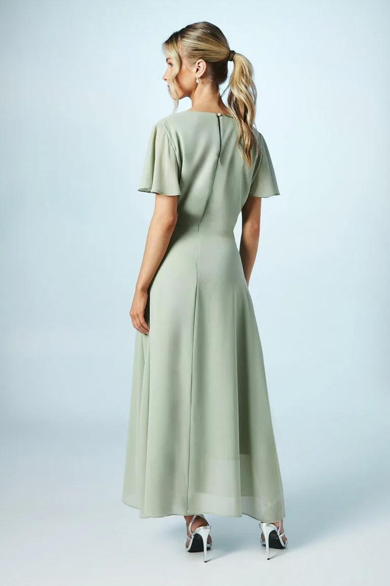 Teen Georgette Waterfall Wrap Dress - 3