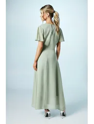 Teen Georgette Waterfall Wrap Dress - 3