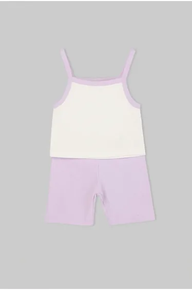 Lilac Plain Knitted Bottom - Top Set