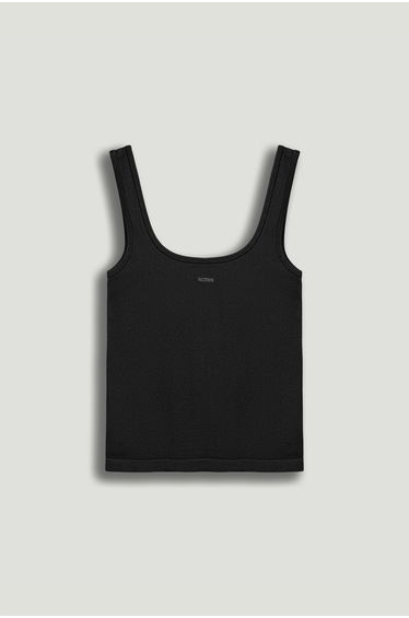 Ribbed Square-Neck Crop Tank