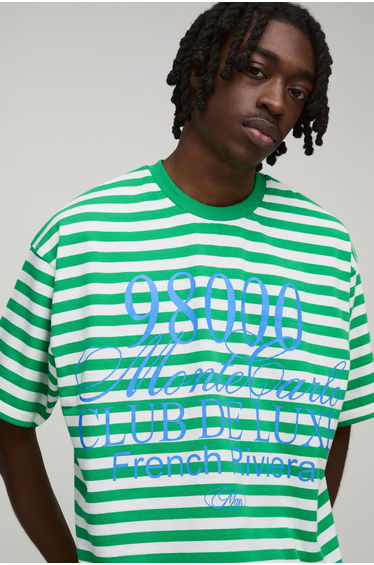 Monte Carlo Short Sleeve Stripe T-shirt - green