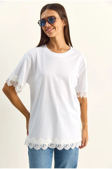 LUCCI Oversized Crew Neck Cotton T-Shirt