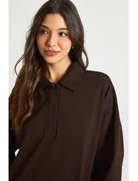 سويتشيرت بوهو بني بأكمام طويلة - 3