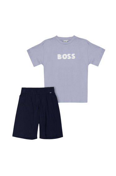 Boss Boys Logo T-Shirt & Shorts Set - Navy