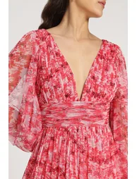 Lydia Maxi Dress in Red Floral - 8