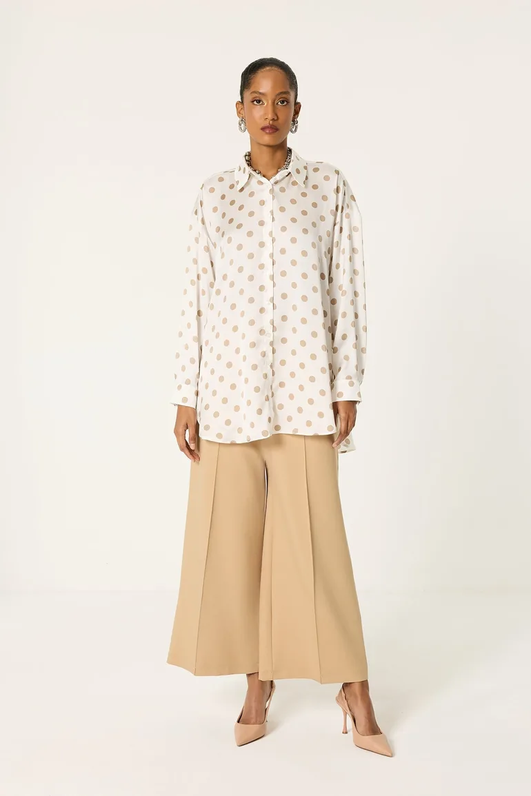 POLKA DOT SATIN SHIRT - 1