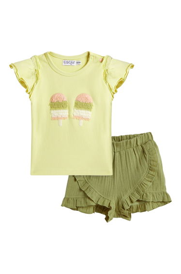 Girls Fringe Design T-Shirt and Shorts Set